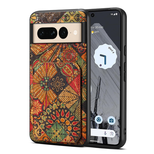 Google Pixel 7 Dual Card Slot Holder Phone Case – Patterned Design, Scratch & Dirt Protection, Convenient Holder