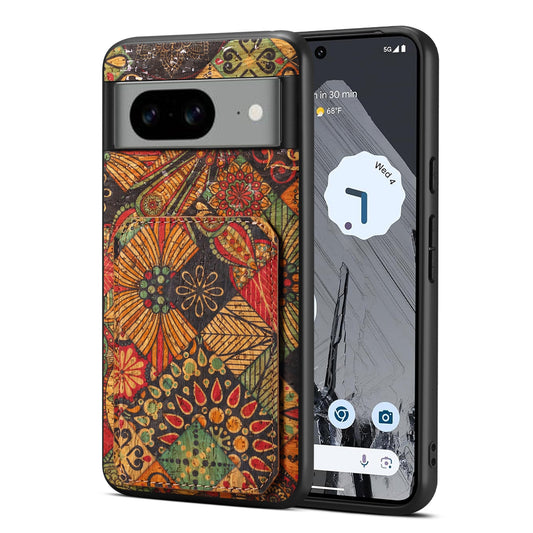 Google Pixel 7a Dual Card Slot Holder Phone Case – Patterned Design, Scratch & Dirt Protection, Convenient Holder