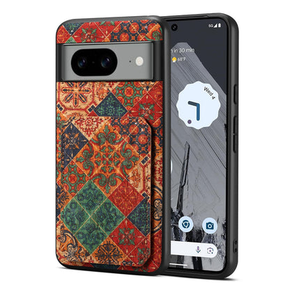 Google Pixel 7a Dual Card Slot Holder Phone Case – Patterned Design, Scratch & Dirt Protection, Convenient Holder