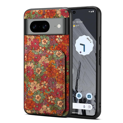 Google Pixel 7a Dual Card Slot Holder Phone Case – Patterned Design, Scratch & Dirt Protection, Convenient Holder