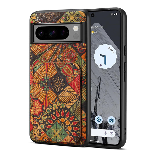 Google Pixel 8 Pro Dual Card Slot Holder Phone Case – Patterned Design, Scratch & Dirt Protection, Convenient Holder