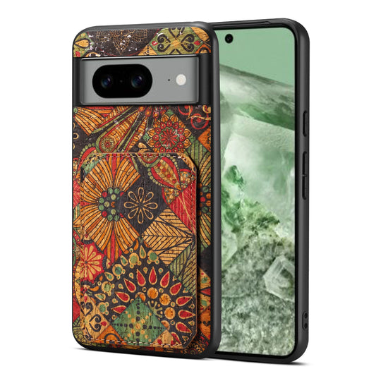 Google Pixel 8a Dual Card Slot Holder Phone Case – Patterned Design, Scratch & Dirt Protection, Convenient Holder