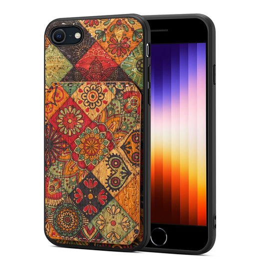 iPhone SE 2022/2020 Dual Card Slot Holder Phone Case – Patterned Design, Scratch & Dirt Protection, Convenient Holder