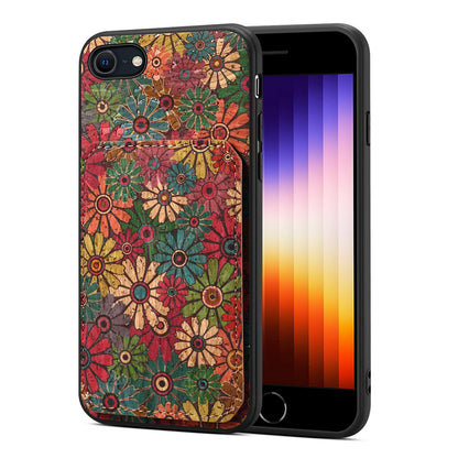 iPhone SE 2022/2020 Dual Card Slot Holder Phone Case – Patterned Design, Scratch & Dirt Protection, Convenient Holder