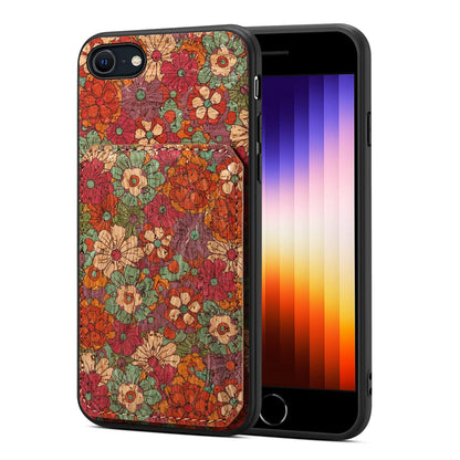 iPhone SE 2022/2020 Dual Card Slot Holder Phone Case – Patterned Design, Scratch & Dirt Protection, Convenient Holder