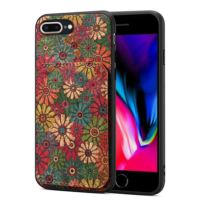 iPhone 7 Plus/8 Plus Dual Card Slot Holder Phone Case – Patterned Design, Scratch & Dirt Protection, Convenient Holder