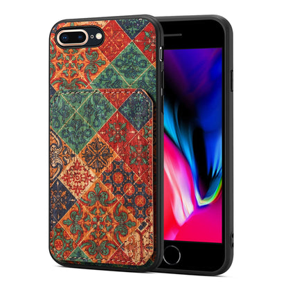 iPhone 7 Plus/8 Plus Dual Card Slot Holder Phone Case – Patterned Design, Scratch & Dirt Protection, Convenient Holder