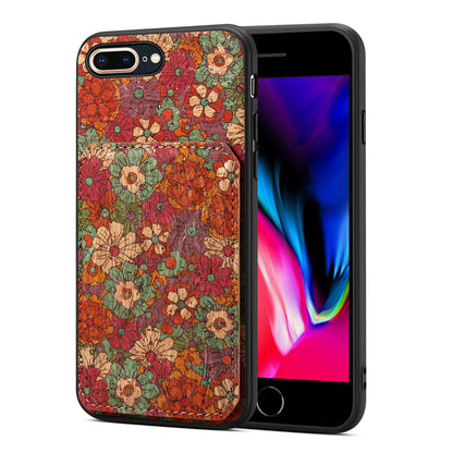 iPhone 7 Plus/8 Plus Dual Card Slot Holder Phone Case – Patterned Design, Scratch & Dirt Protection, Convenient Holder