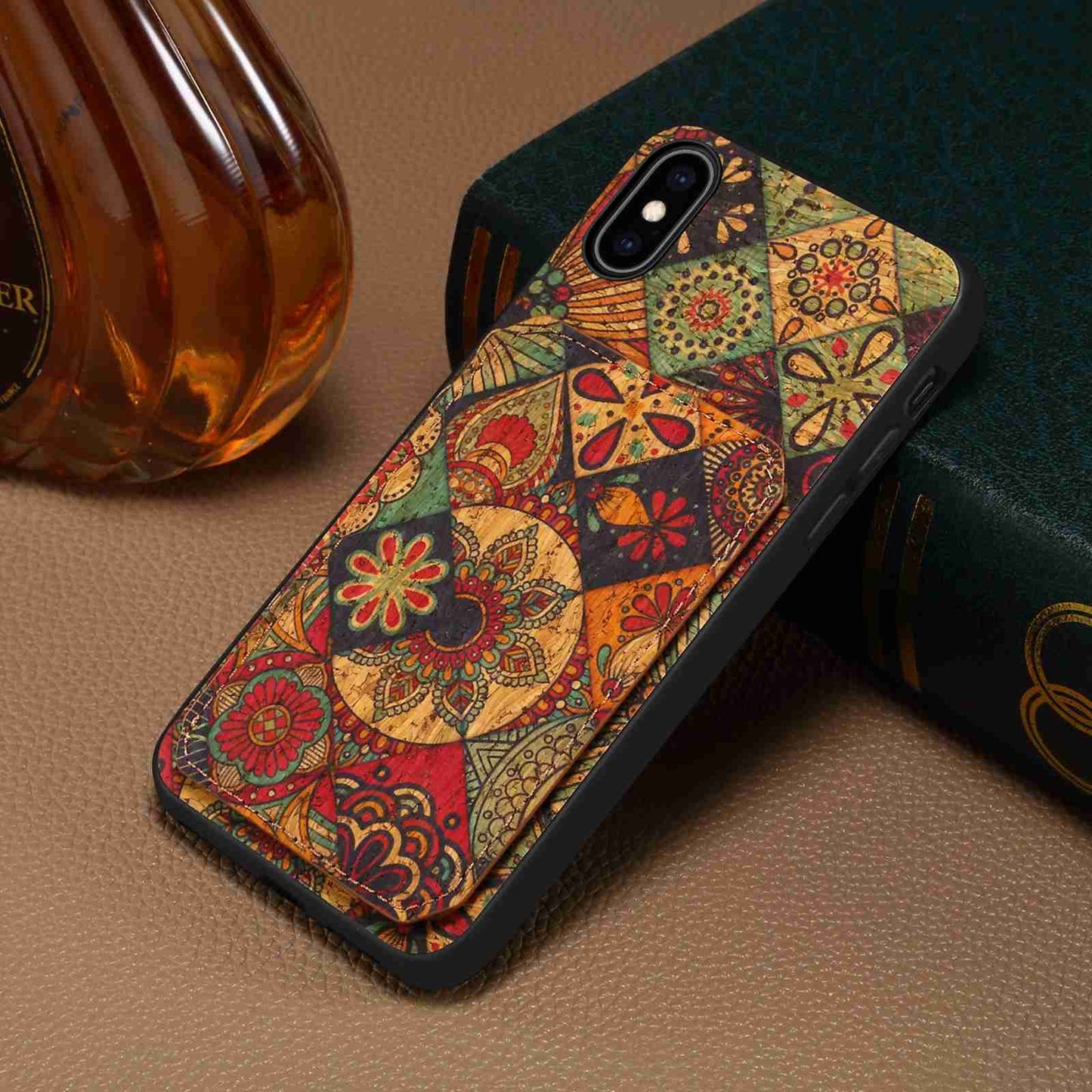 iPhone 12 Dual Card Slot Holder Phone Case – Patterned Design, Scratch & Dirt Protection, Convenient Holder