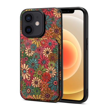 iPhone 12 Dual Card Slot Holder Phone Case – Patterned Design, Scratch & Dirt Protection, Convenient Holder