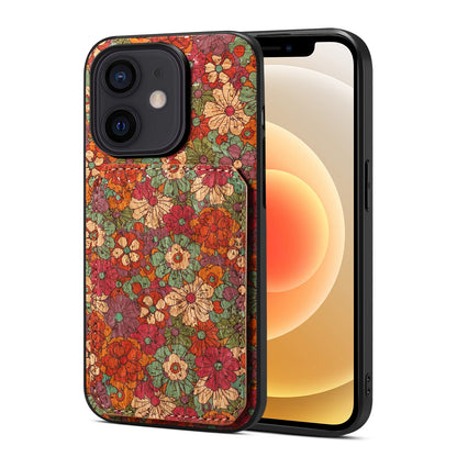 iPhone 12 Dual Card Slot Holder Phone Case – Patterned Design, Scratch & Dirt Protection, Convenient Holder
