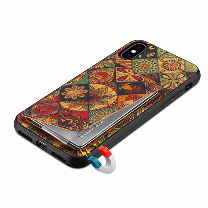 iPhone 13 Pro Dual Card Slot Holder Phone Case – Patterned Design, Scratch & Dirt Protection, Convenient Holder