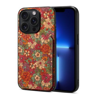 iPhone 13 Pro Dual Card Slot Holder Phone Case – Patterned Design, Scratch & Dirt Protection, Convenient Holder
