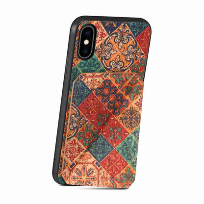iPhone 14 Dual Card Slot Holder Phone Case – Patterned Design, Scratch & Dirt Protection, Convenient Holder