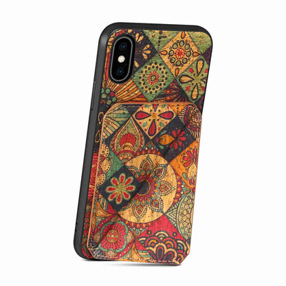iPhone 14 Pro Dual Card Slot Holder Phone Case – Patterned Design, Scratch & Dirt Protection, Convenient Holder