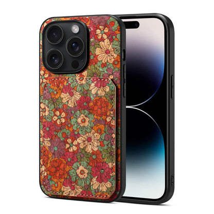 iPhone 14 Pro Dual Card Slot Holder Phone Case – Patterned Design, Scratch & Dirt Protection, Convenient Holder