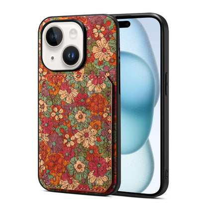 iPhone 15 Dual Dual Card Slot Holder Phone Case – Patterned Design, Scratch & Dirt Protection, Convenient Holder