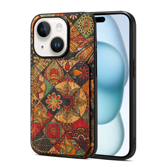 iPhone 15 Plus Dual Card Slot Holder Phone Case – Patterned Design, Scratch & Dirt Protection, Convenient Holder