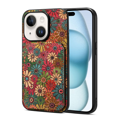 iPhone 15 Plus Dual Card Slot Holder Phone Case – Patterned Design, Scratch & Dirt Protection, Convenient Holder