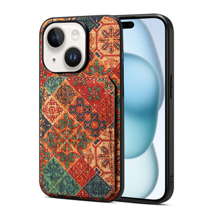 iPhone 15 Plus Dual Card Slot Holder Phone Case – Patterned Design, Scratch & Dirt Protection, Convenient Holder