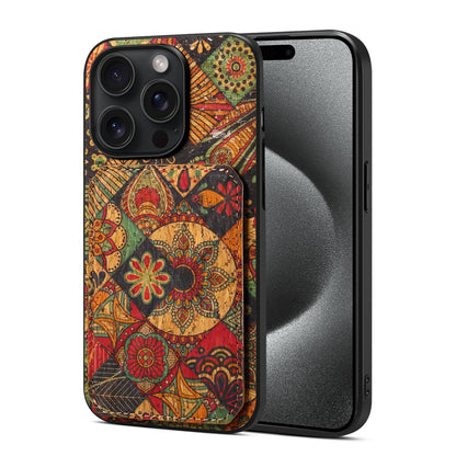 iPhone 15 Pro Max Dual Card Slot Holder Phone Case – Patterned Design, Scratch & Dirt Protection, Convenient Holder