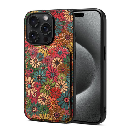 iPhone 15 Pro Max Dual Card Slot Holder Phone Case – Patterned Design, Scratch & Dirt Protection, Convenient Holder
