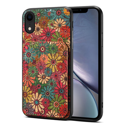 iPhone XR Dual Card Slot Holder Phone Case – Patterned Design, Scratch & Dirt Protection, Convenient Holder