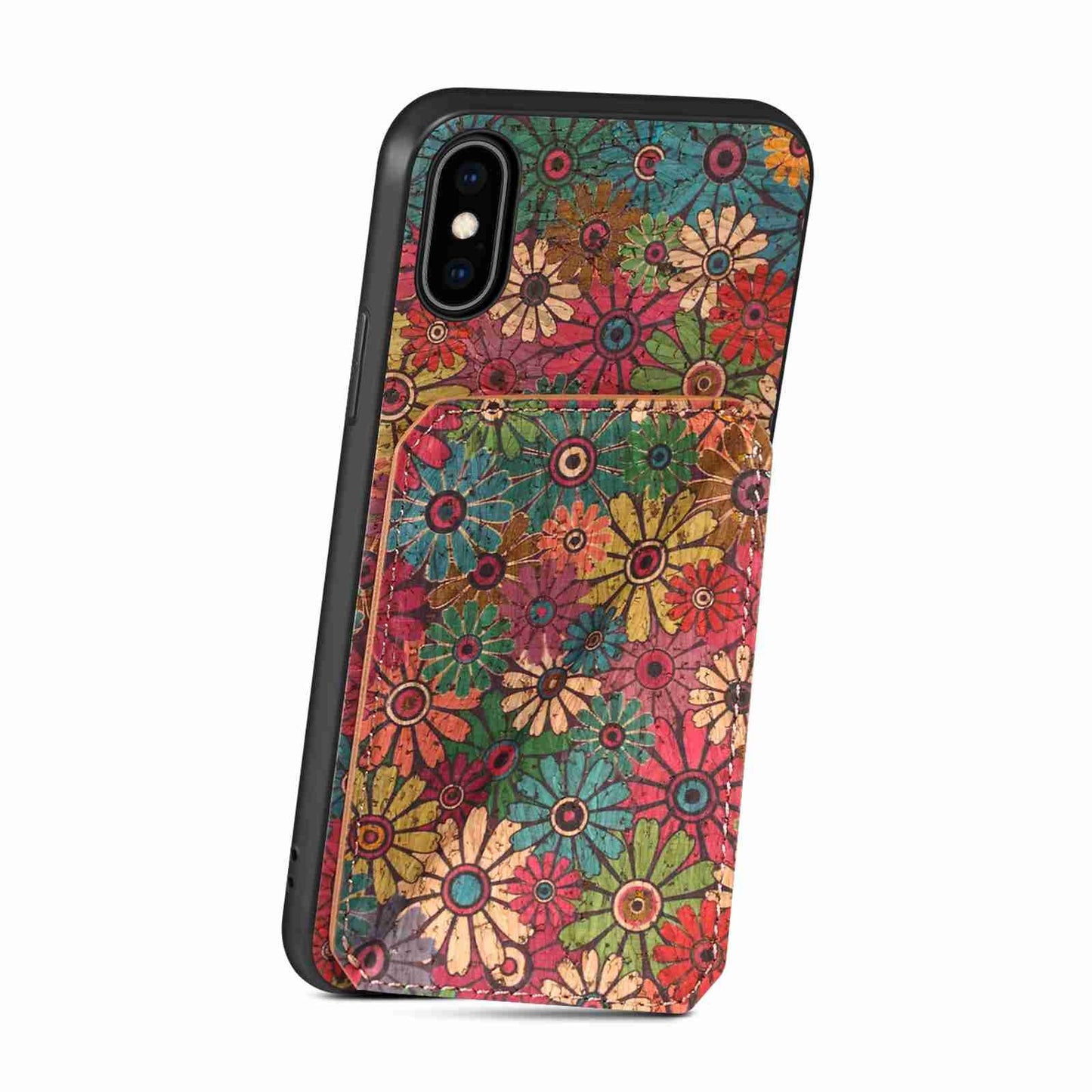 iPhone XR Dual Card Slot Holder Phone Case – Patterned Design, Scratch & Dirt Protection, Convenient Holder
