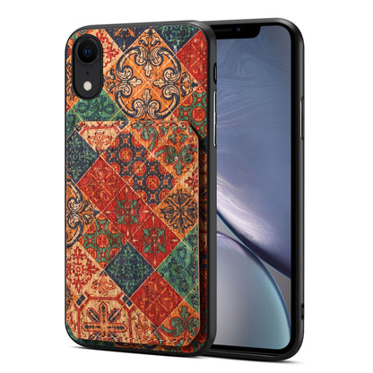 iPhone XR Dual Card Slot Holder Phone Case – Patterned Design, Scratch & Dirt Protection, Convenient Holder