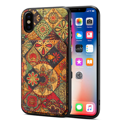 iPhone XS Max Dual Card Slot Holder Phone Case – Patterned Design, Scratch & Dirt Protection, Convenient Holder
