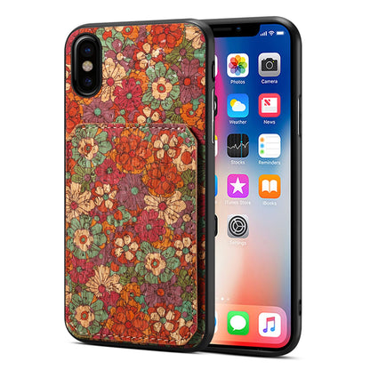 iPhone XS Max Dual Card Slot Holder Phone Case – Patterned Design, Scratch & Dirt Protection, Convenient Holder