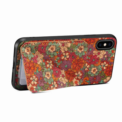 iPhone XS Max Dual Card Slot Holder Phone Case – Patterned Design, Scratch & Dirt Protection, Convenient Holder