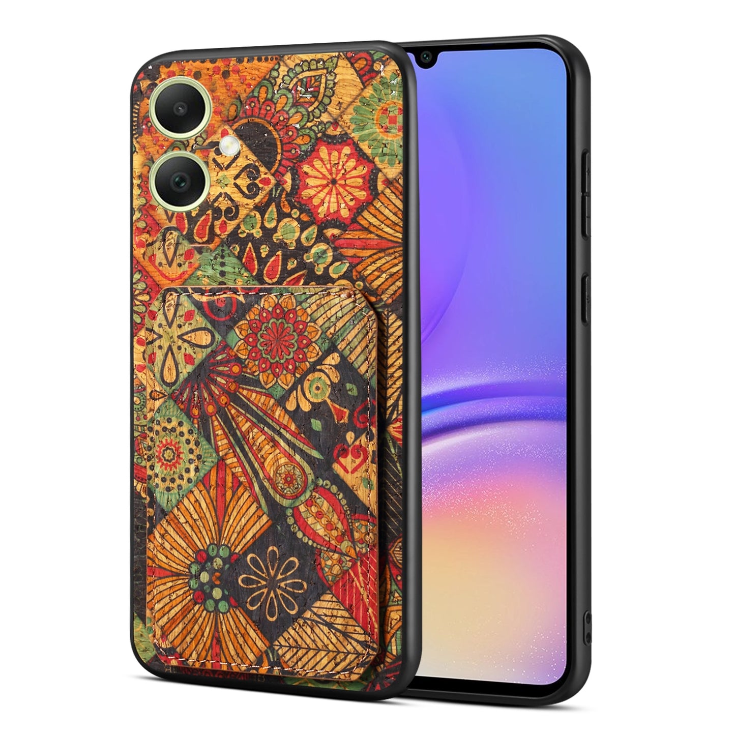 Samsung Galaxy A05 Dual Card Slot Holder Phone Case – Patterned Design, Scratch & Dirt Protection, Convenient Holder