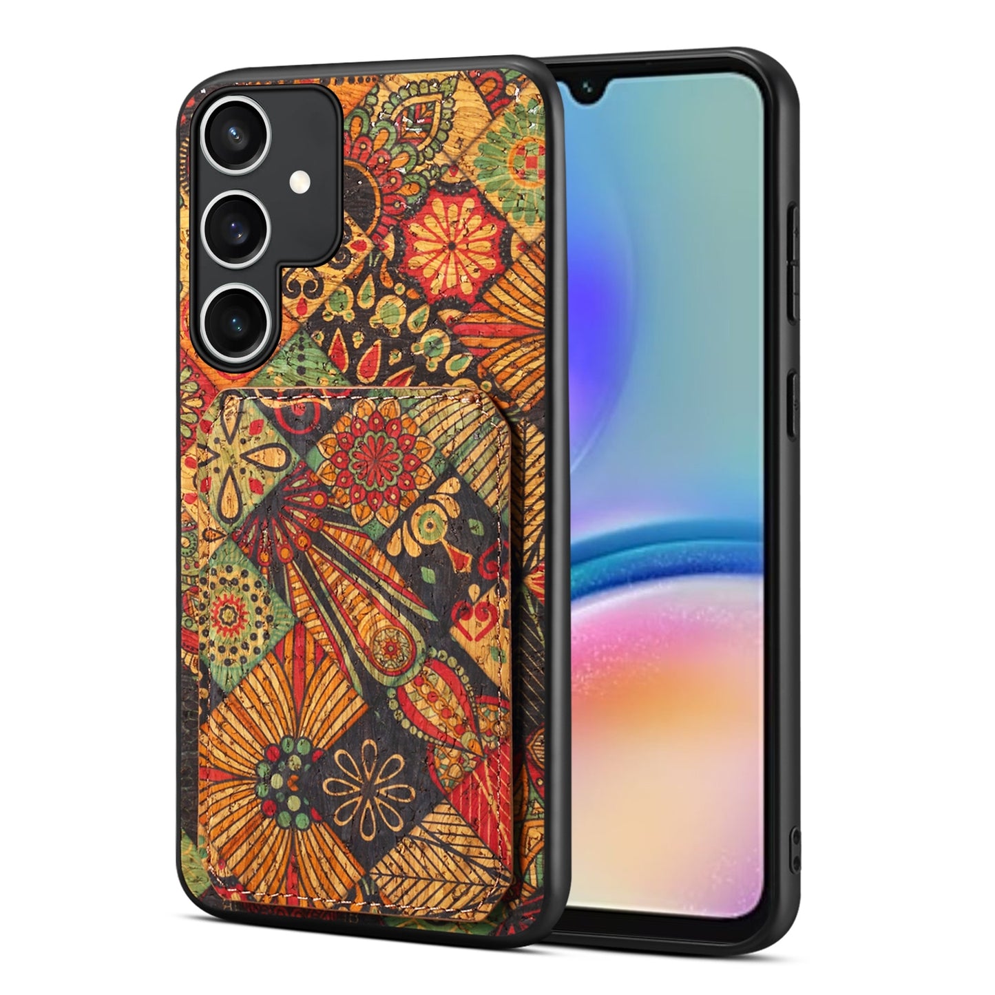 Samsung Galaxy A05s Dual Card Slot Holder Phone Case – Patterned Design, Scratch & Dirt Protection, Convenient Holder