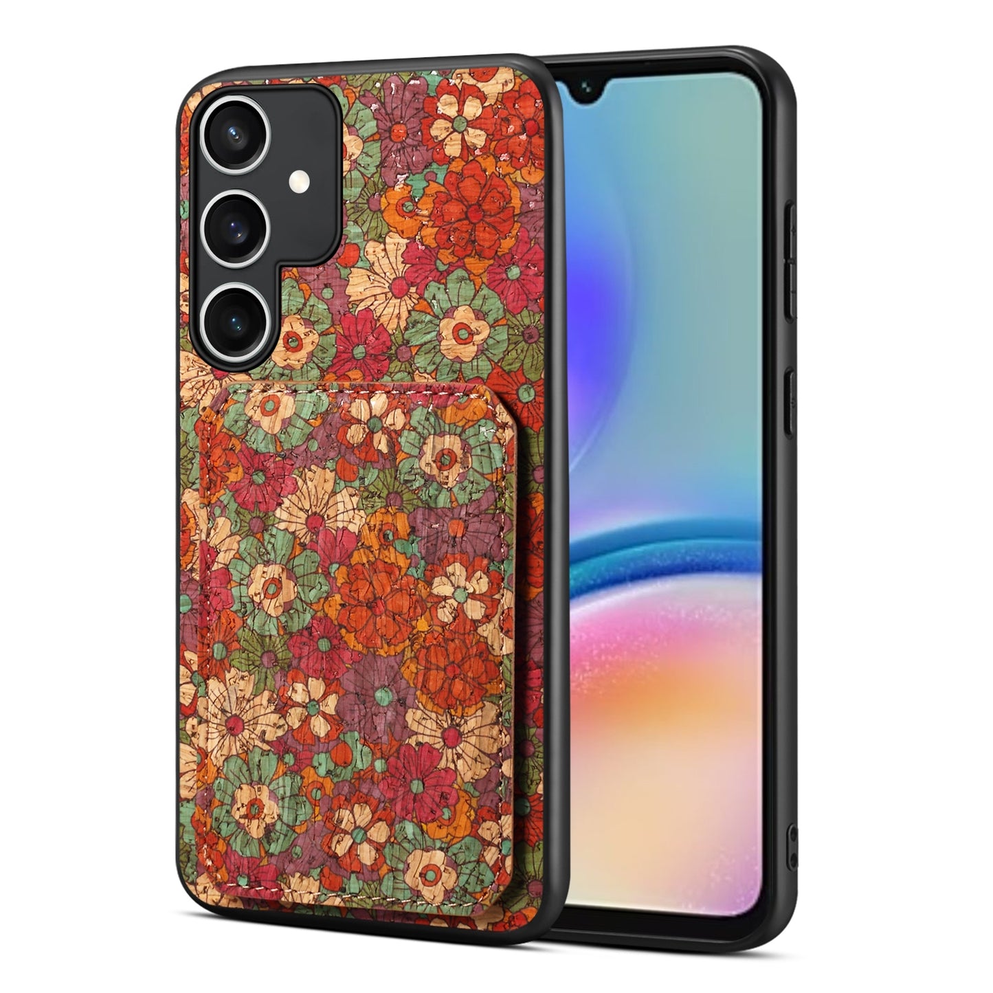 Samsung Galaxy A05s Dual Card Slot Holder Phone Case – Patterned Design, Scratch & Dirt Protection, Convenient Holder