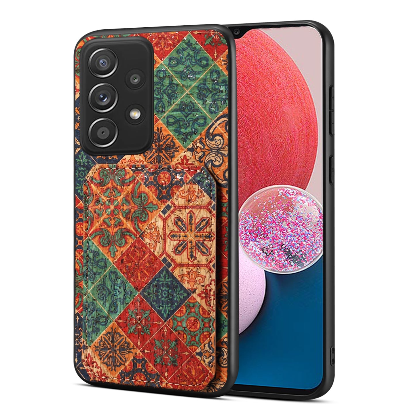Samsung Galaxy A13 Dual Card Slot Holder Phone Case – Patterned Design, Scratch & Dirt Protection, Convenient Holder