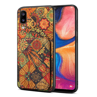 Samsung Galaxy A20 Dual Card Slot Holder Phone Case – Patterned Design, Scratch & Dirt Protection, Convenient Holder