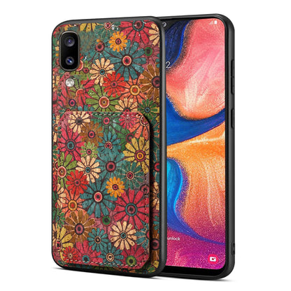 Samsung Galaxy A20 Dual Card Slot Holder Phone Case – Patterned Design, Scratch & Dirt Protection, Convenient Holder