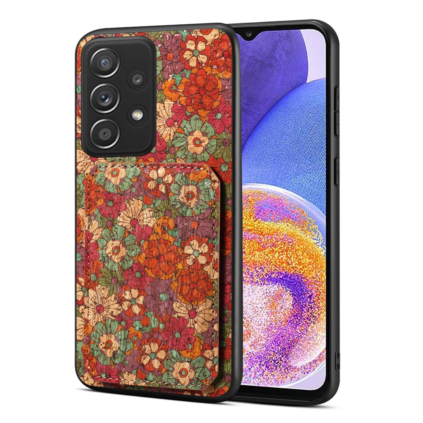 Samsung Galaxy A23 Dual Card Slot Holder Phone Case – Patterned Design, Scratch & Dirt Protection, Convenient Holder