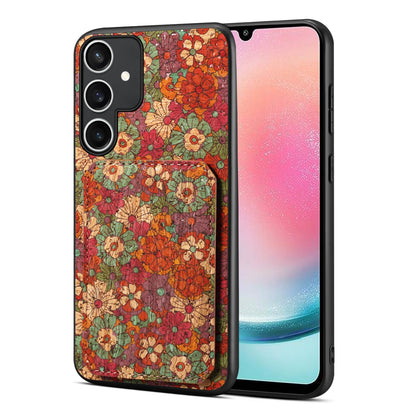 Samsung Galaxy A24 Dual Card Slot Holder Phone Case – Patterned Design, Scratch & Dirt Protection, Convenient Holder