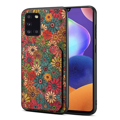 Samsung Galaxy A31 Dual Card Slot Holder Phone Case – Patterned Design, Scratch & Dirt Protection, Convenient Holder