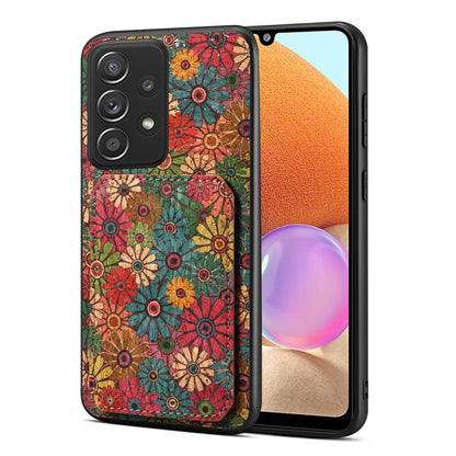 Samsung Galaxy A32 Dual Card Slot Holder Phone Case – Patterned Design, Scratch & Dirt Protection, Convenient Holder