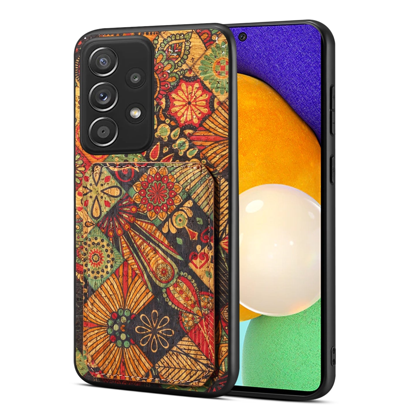 Samsung Galaxy A52 Dual Card Slot Holder Phone Case – Patterned Design, Scratch & Dirt Protection, Convenient Holder
