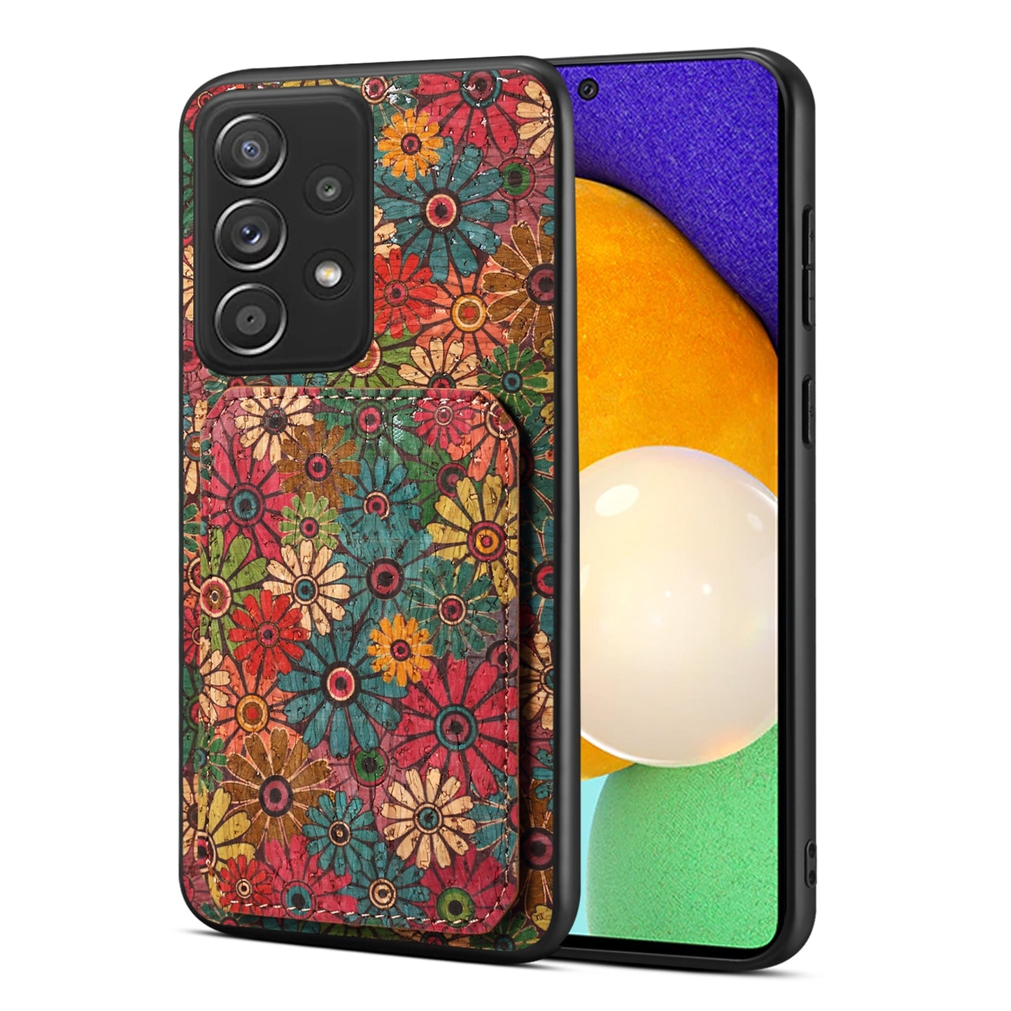 Samsung Galaxy A52 Dual Card Slot Holder Phone Case – Patterned Design, Scratch & Dirt Protection, Convenient Holder