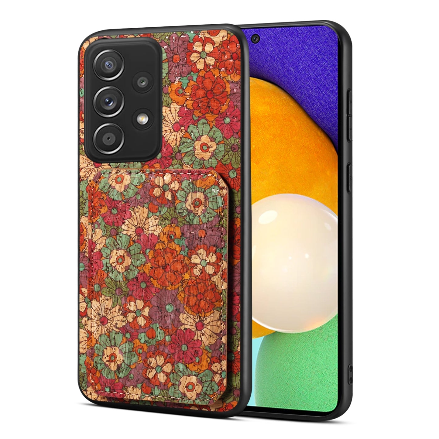Samsung Galaxy A52 Dual Card Slot Holder Phone Case – Patterned Design, Scratch & Dirt Protection, Convenient Holder