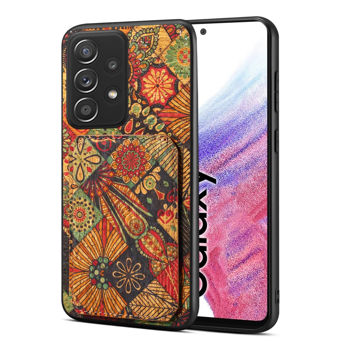 Samsung Galaxy A53 5G Dual Card Slot Holder Phone Case – Patterned Design, Scratch & Dirt Protection, Convenient Holder