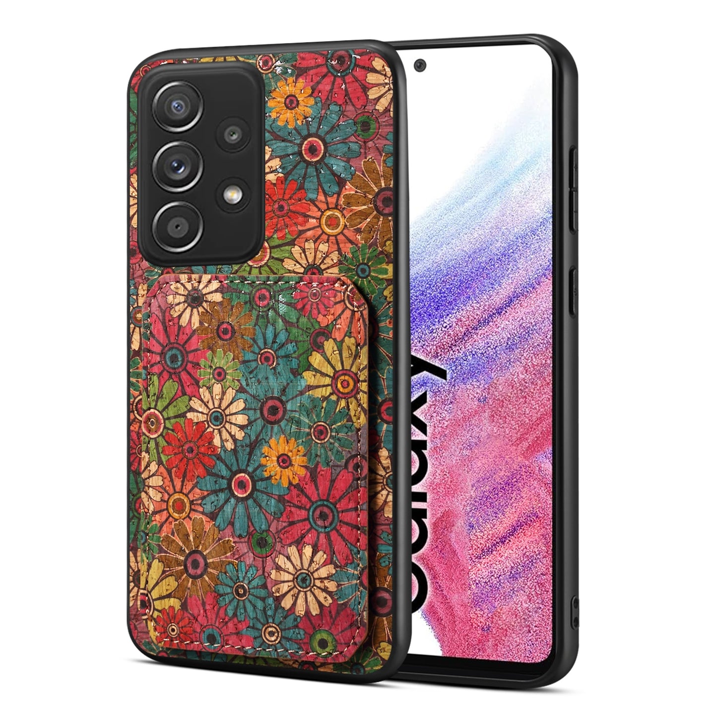 Samsung Galaxy A53 5G Dual Card Slot Holder Phone Case – Patterned Design, Scratch & Dirt Protection, Convenient Holder