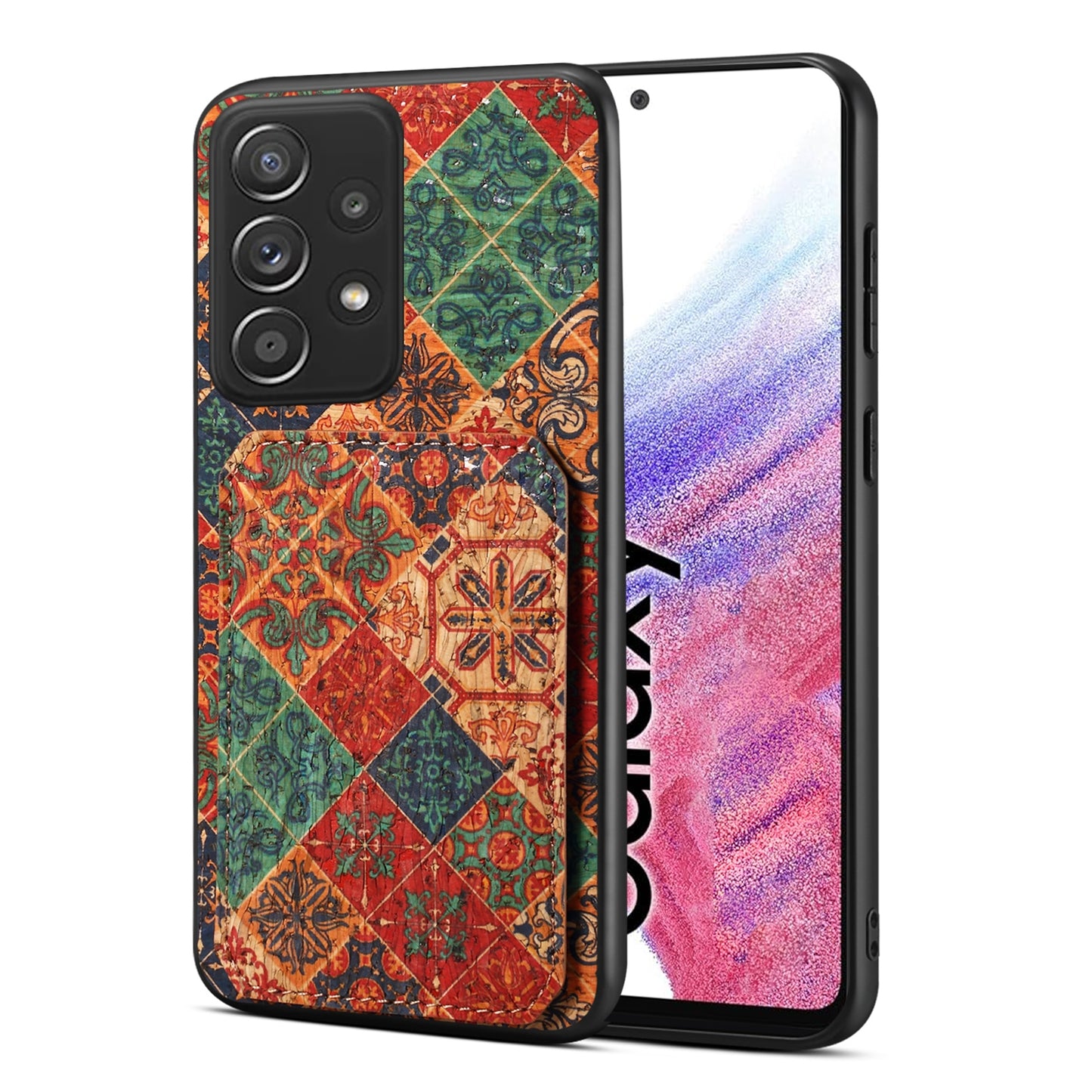 Samsung Galaxy A53 5G Dual Card Slot Holder Phone Case – Patterned Design, Scratch & Dirt Protection, Convenient Holder