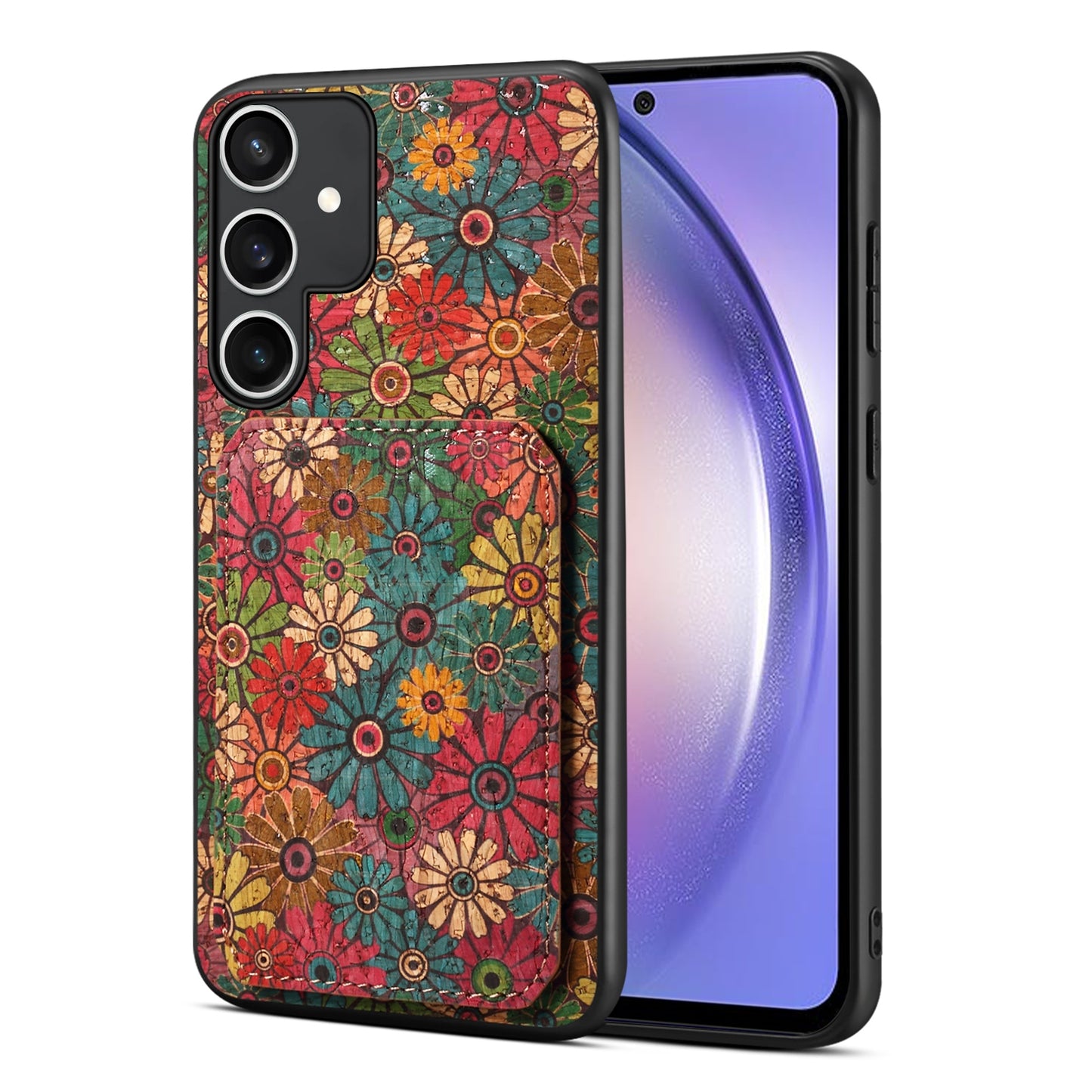 Samsung Galaxy A54 5G Dual Card Slot Holder Phone Case – Patterned Design, Scratch & Dirt Protection, Convenient Holder