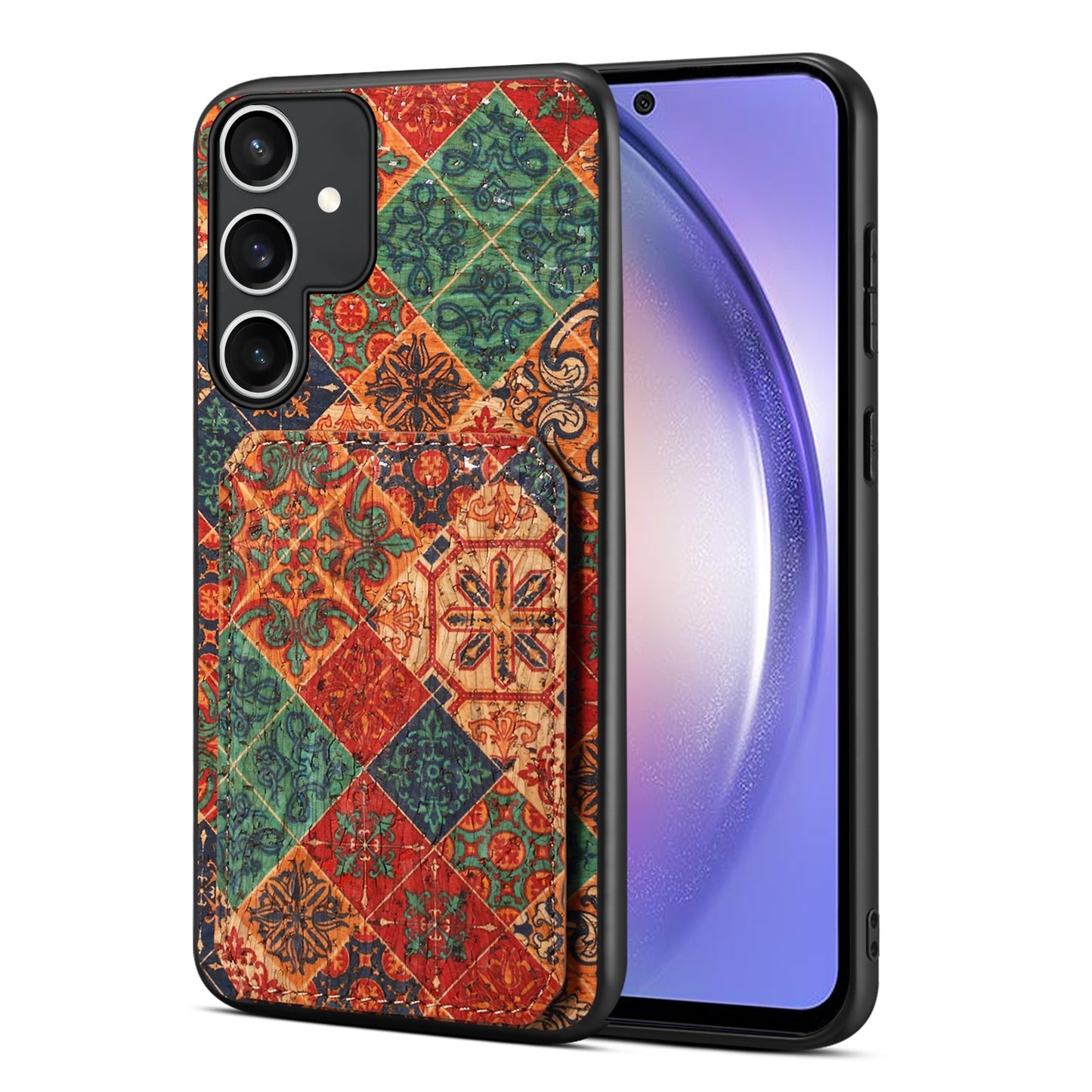 Samsung Galaxy A54 5G Dual Card Slot Holder Phone Case – Patterned Design, Scratch & Dirt Protection, Convenient Holder
